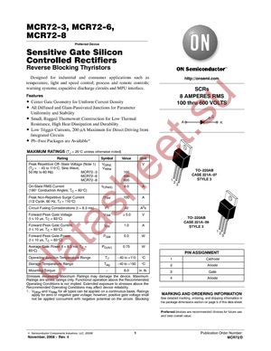 MCR72-8TG datasheet  